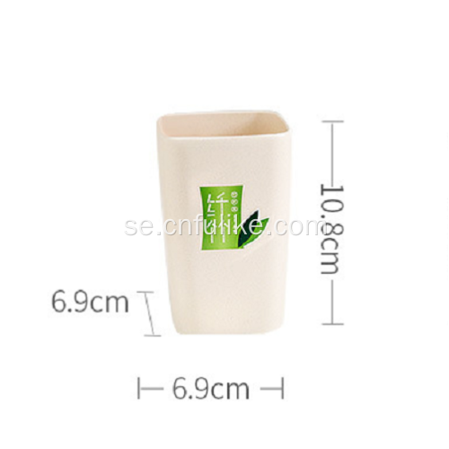 Square Bamboo Fiber Plastic Travel tandborstkopp